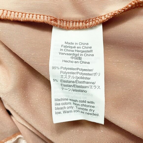 Madewell Crushed Velvet Mockneck Tie Neck Shift Dress Peach Pink Size Small - Picture 13 of 15